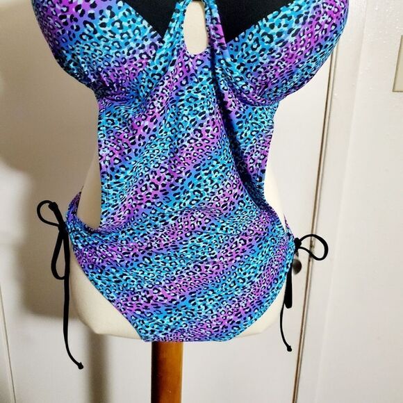 Bongo  Blue/Purple Animal Print Swimsuit Size Large Large - Picture 7 of 11